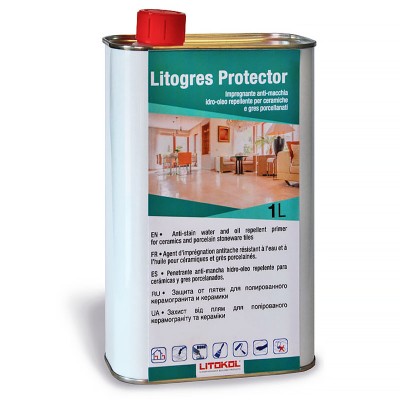 Εμποτιστικό κατά των λεκέδων υδρο/ελαιοαπωθητικό για κεραμικά και γκρε πορσελάνης Litogres Protector Litokol 1L