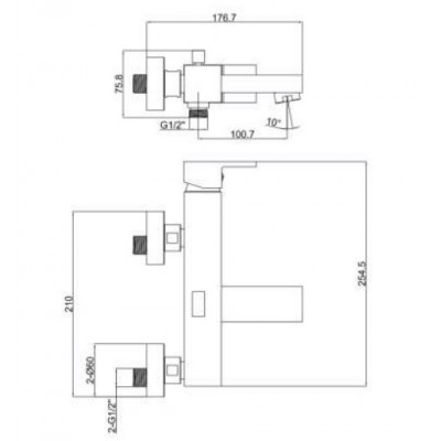 Μπαταρία Λουτρού Interflex Quattro Χρωμίου 087493