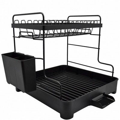 ​​​​​​​Πιατοθήκη Διώροφη μεταλλική μαύρη Ankor 39,5x30,5x30,5εκ 820511