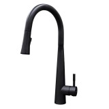 Μπαταρία Κουζίνας Artemis Longevita  308 με ντουζ σε χρώμα Μαύρο ματ