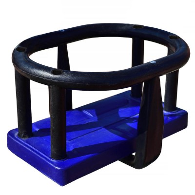 Κούνια (κάθισμα) Νηπίων για μεταλλικές ή ξύλινες κούνιες με πιστοποίηση ΕΝ1176 σε χρώμα Μαύρο - Μπλέ