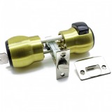 Κλειδαριά πόμολου για Ξύλινη Πόρτα Εισόδου και Γραφείου με Κλειδί έξω - Μπουτόν μέσα Meroni Nova N14 US4 Χρυσή ματ