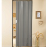 Μονόφυλλη πτυσσόμενη πόρτα πλαστική Zitaflex Μονόχρωμη Γκρί 23A χωρίς τζαμάκι