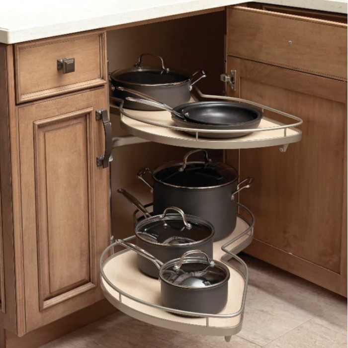 Μηχανισμός κουζίνας για τυφλό ντουλάπι φασόλι Kessebohmer Lemans II  για Πόρτα 60εκ Αριστερό άνοιγμα με Φρένο σε Χρώμα Ανθρακί