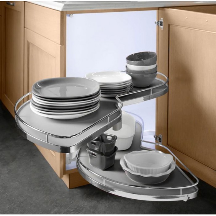 Μηχανισμός κουζίνας για τυφλό ντουλάπι φασόλι Kessebohmer Lemans II  για Πόρτα 60εκ Αριστερό άνοιγμα με Φρένο σε Χρώμα Ανθρακί