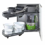 Μηχανισμός κουζίνας για τυφλό ντουλάπι φασόλι Kessebohmer Lemans II  για Πόρτα 60εκ Αριστερό άνοιγμα με Φρένο σε Χρώμα Ανθρακί