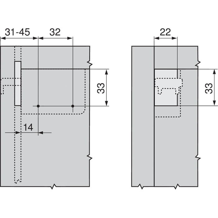 Αναρτήρας Ντουλαπιών Λευκός Αριστερός -L- Blum 48N0510.02