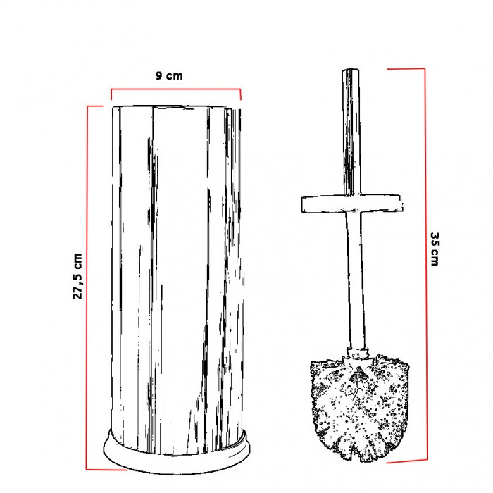 Πιγκάλ Μπάνιου Χρωμέ με μαύρο βουρτσάκι