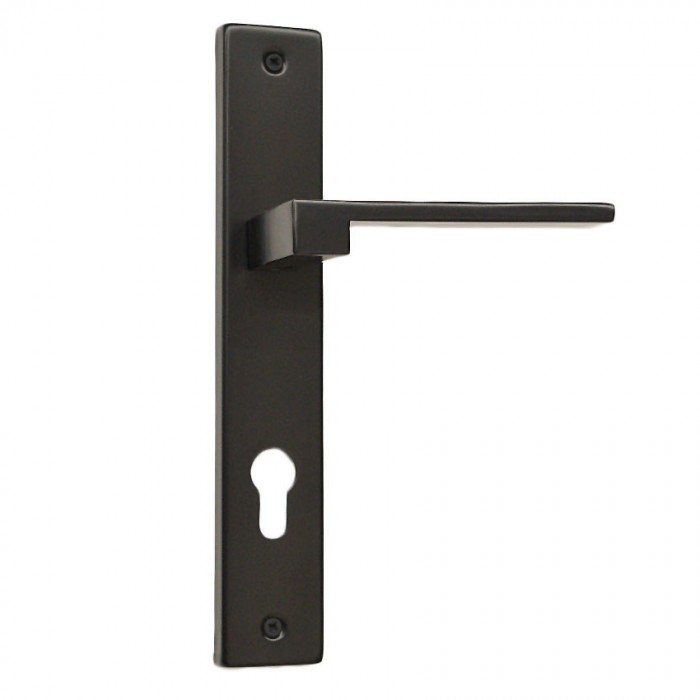 Πόμολο πόρτας χειρολαβή με πλάκα 243 Ματ Μαύρο