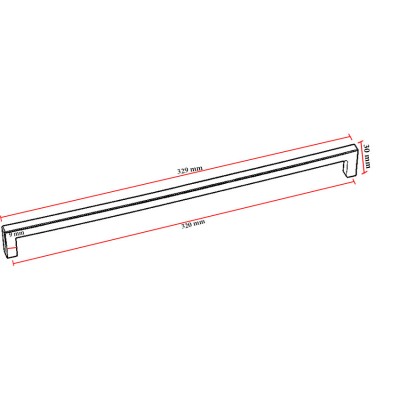 Λαβές επίπλων Conset C1183 329 mm σε Αντικέ Ασημί (ανθρακί)