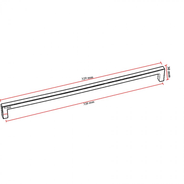 Λαβές επίπλων Conset C1183 329 mm σε Αντικέ Ασημί (ανθρακί)