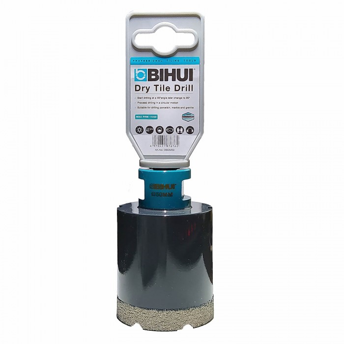 Τρυπάνι Διαμαντιού για γυαλί, κεραμικά, πλακίδια  50mm Bihui Dry Tile Drill Professional Tiling Tools DBDF50