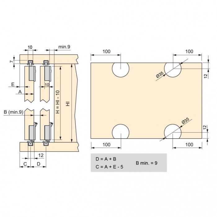 Μηχανισμός για μικρά συρόμενα πορτάκια Ready Emuca