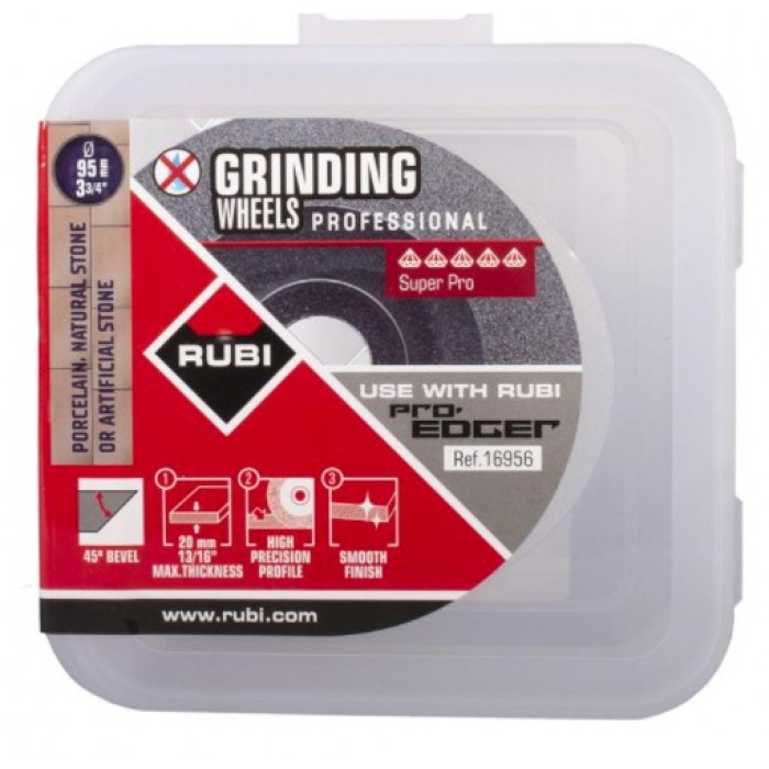 Δίσκος λείανσης διαμαντιών RUBI PRO-EDGER 20x20mm για την παραγωγή λοξοτμήσεων σε όλους τους τύπους κεραμικών πλακιδίων και Πέτρας Rubi Ref.16946