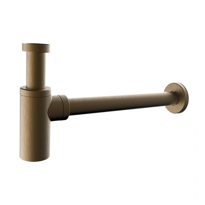 Μεταλλικό σιφώνι νιπτήρα στρογγυλό σε μπρονζέ Interflex 123259