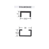Ντίζα Συρόμενων Θυρών για μηχανισμό Συρτεξ Βαρέως Τύπου Νο600 Σκαμένος