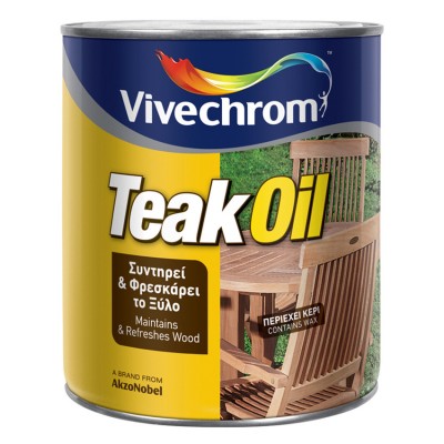 Συντηρητικό για Ξύλο με Κερί Teak Oil Vivechrom 750ml Σατινέ