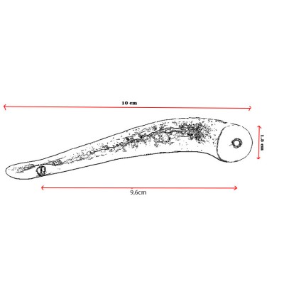 Λαβίτσα Επίπλου Σφυρήλατη Νίκελ Ματ με κέντρα 9,6cm σειρά 234