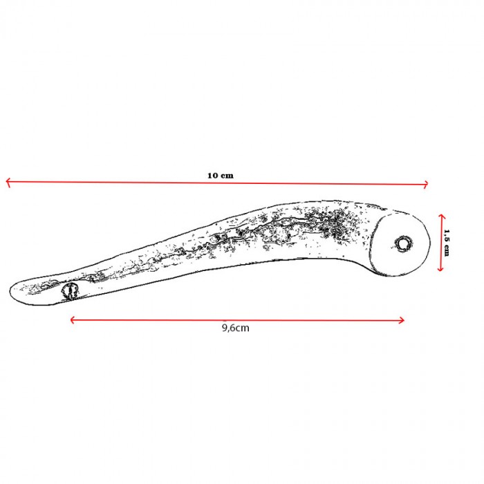Λαβίτσα Επίπλου Σφυρήλατη Νίκελ Ματ με κέντρα 9,6cm σειρά 234