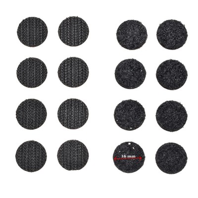 Αυτοκόλλητα Στικς (χριτς-χρατς) Στερέωσης στρογγυλά 16xØ16mm Μαύρα Velcro