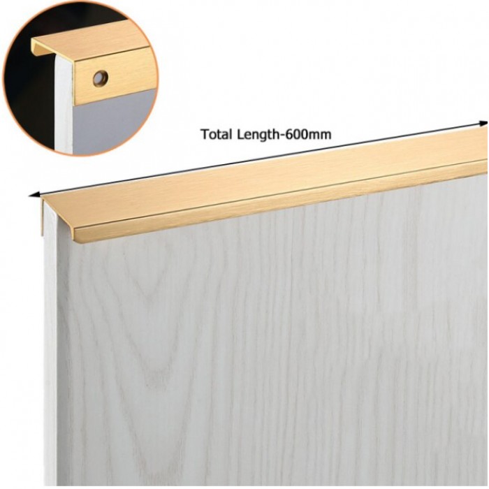 Λαβή επίπλου Χωνευτή από κράμα αλουμινίου Σειρά 05 σε  Χρυσό Ματ 600mm