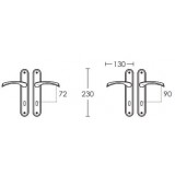 Πόμολα πόρτας (μονό ή Ζεύγος) χειρολαβή με πλάκα Conset C805 σε Μαύρο Ματ