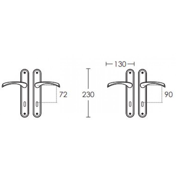 Πόμολα πόρτας (μονό ή Ζεύγος) χειρολαβή με πλάκα Conset C805 σε Μαύρο Ματ