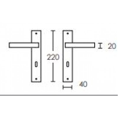 Πόμολο πόρτας Μονό (1Τεμάχιο) χειρολαβή με πλάκα Conset c875 σε Μαύρο Ματ