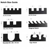 Σετ 6 Σπάτουλες με Δόντια 280x115mm ΜΥΣΤΡΙ ΙΝΟΧ με πλαστική Μαλακή Λαβή της Bihui Nothed Trowel Set PTSJG8