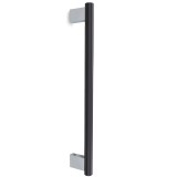 Λαβή εξώπορτας (1 Τεμάχιο) Convex σειρά 1167 σε Inox Γυαλιστερό - Ματ Μαύρο