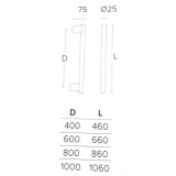 Λαβή εξώπορτας (1 Τεμάχιο) Convex σειρά 1167 σε Inox Γυαλιστερό - Ματ Μαύρο