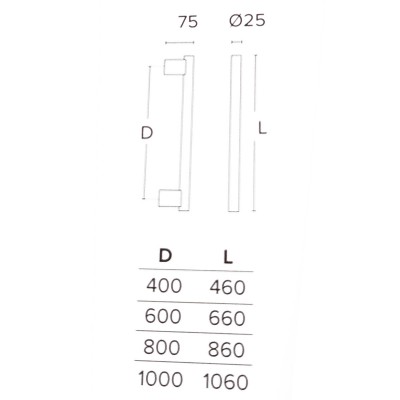 Λαβή εξώπορτας (1 Τεμάχιο) Convex σειρά 1167 σε Inox