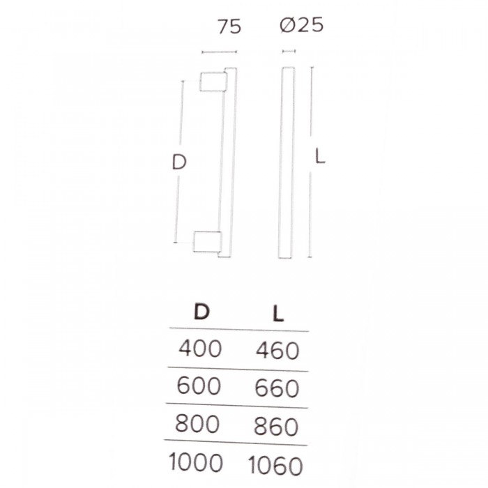 Λαβή εξώπορτας (1 Τεμάχιο) Convex σειρά 1167 σε Inox Γυαλιστερό - Ματ Μαύρο