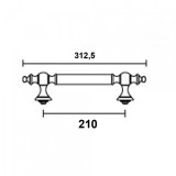 Λαβή εξώπορτας (1 Τεμάχιο) Convex σειρά 295 312,5mm σε Ματ Αντικέ