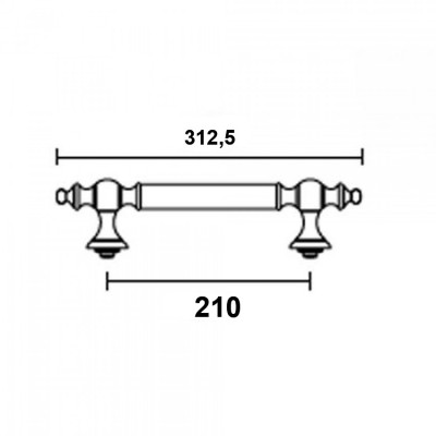 Λαβή εξώπορτας (1 Τεμάχιο) Convex σειρά 295 312,5mm σε Ματ Αντικέ