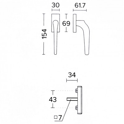 Γρυλόχερο Κουφώματος Convex 1505 σε Ματ Μαύρο