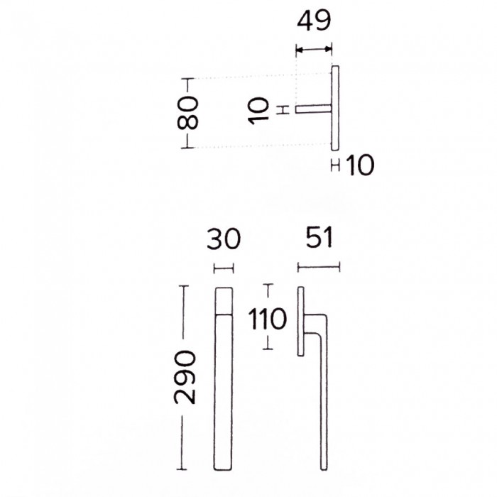 Λαβή Ανασυρώμενου Κουφώματος Convex 1555SW σε Ματ Χρώμιο