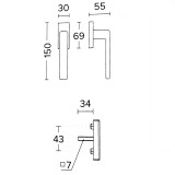Λαβή Ανασυρώμενου Κουφώματος Convex 1605 σε Ματ Μαύρο