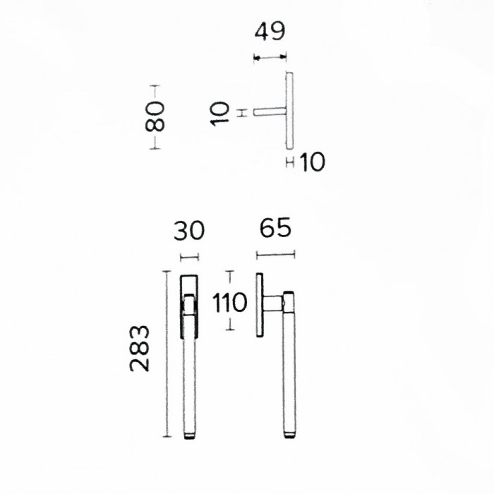 Λαβή Ανασυρώμενου Κουφώματος Convex 1735sw σε Ματ Όρο