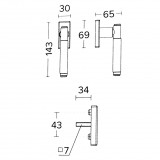 Λαβή Ανασυρώμενου Κουφώματος Convex 1735 σε Ματ Νίκελ