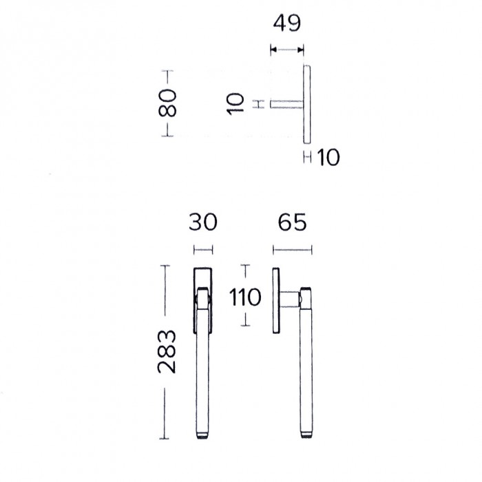 Λαβή Ανασυρώμενου Κουφώματος Convex 1745sw σε Ματ Μπρονζέ