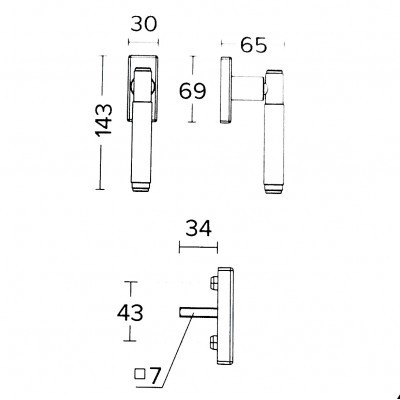 Λαβή Ανασυρώμενου Κουφώματος Convex 1745CW σε Ματ Νίκελ