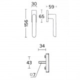 Λαβή Ανασυρώμενου Κουφώματος Convex 2005 σε Ματ Νίκελ