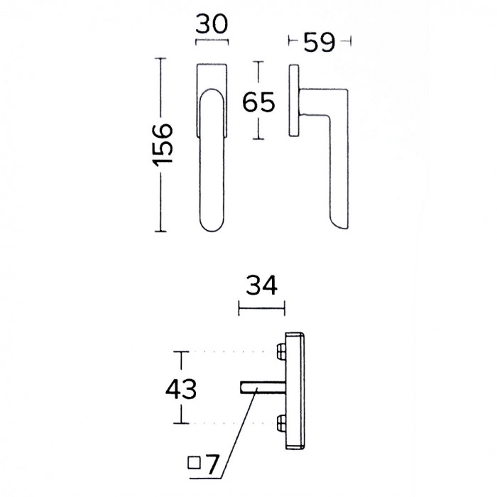 Λαβή Ανασυρώμενου Κουφώματος Convex 2005 σε Ματ Νίκελ