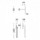 Λαβή Ανασυρώμενου Κουφώματος Convex 2195-sw σε Ματ Μαύρο-Χρώμιο