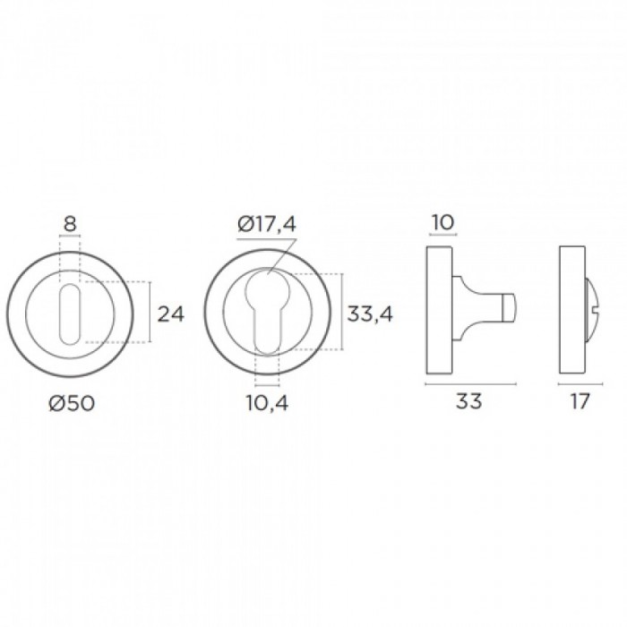 Ροζέτα Convex Εξώπορτας 245 σε Ματ Όρο-Όρο