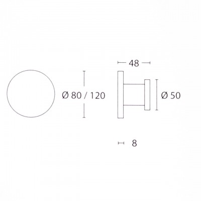 Μπούλ εξώθυρας Convex σειρά 1069P Ø80mm σε Ματ Μαύρο