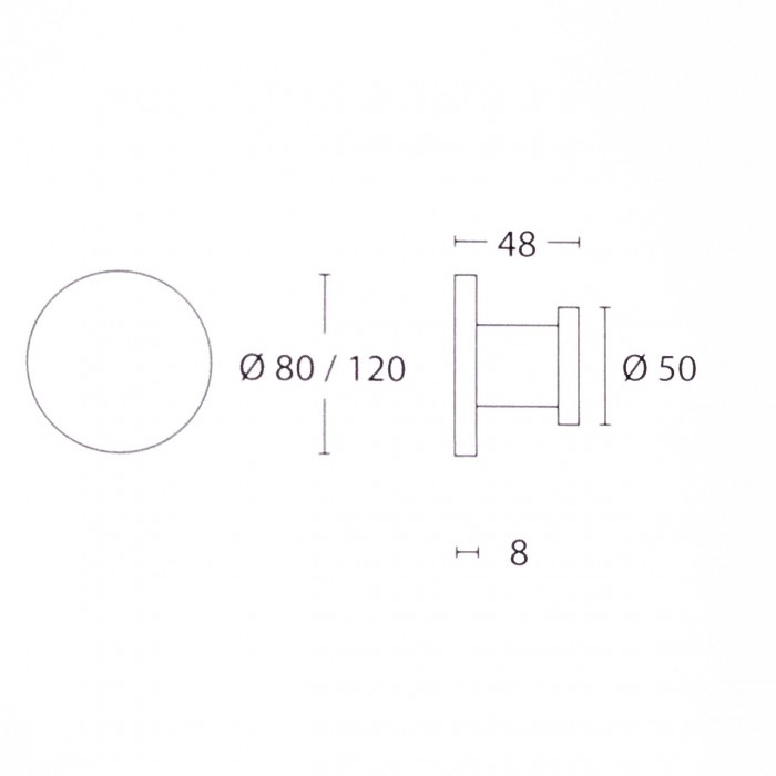Μπούλ εξώθυρας Convex σειρά 1069P Ø80mm σε Ματ Μαύρο
