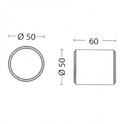 Μπούλ εξώθυρας Convex σειρά 1745P με διάμετρο 50mm σε Ματ Μπρονζέ