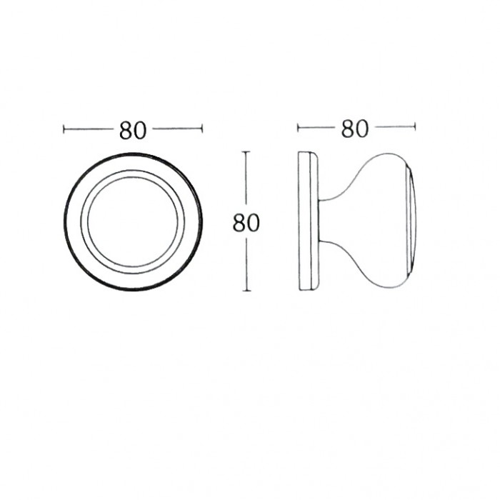 Μπούλ εξώθυρας Convex σειρά 707 σε Ματ Νίκελ-Χρώμιο